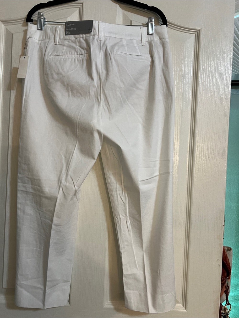 Talbots White Slim Leg Women's Perfect Crop Pant - Picture 2 of 9